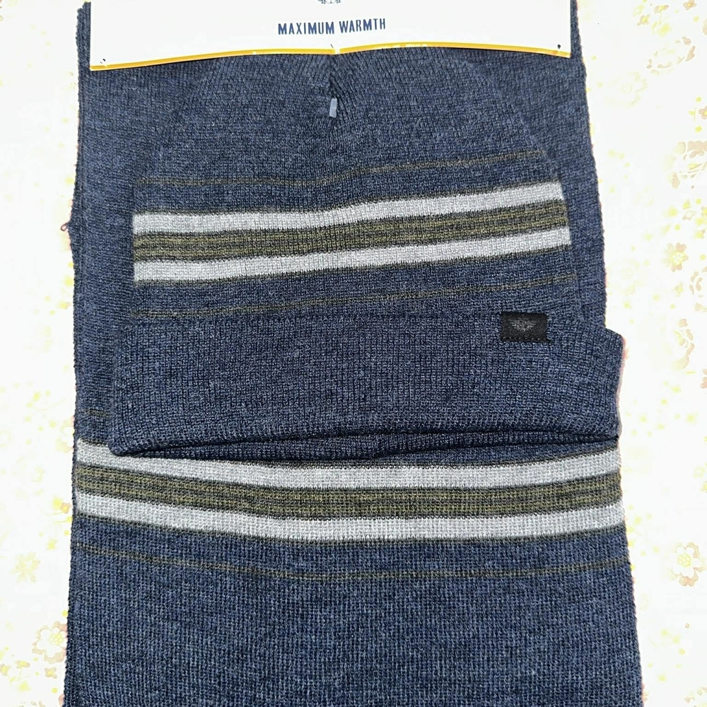 Dockers Blue and Gray Striped Scarf